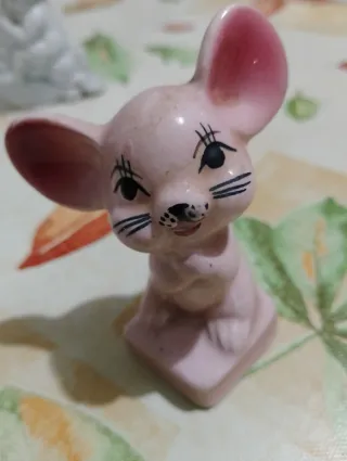 Topolino in porcellana rosa