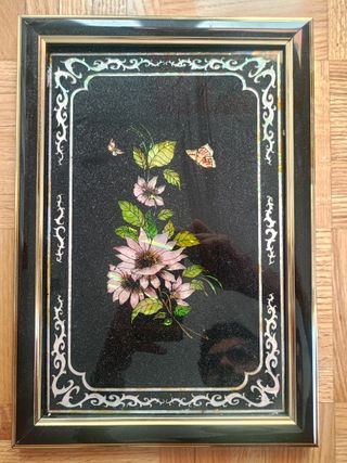 Cuadro Decorativo Flores y Mariposas