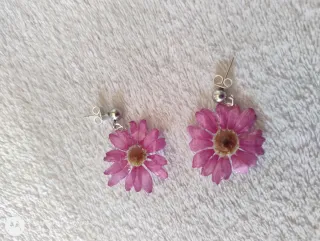 Pendientes Flor Margarita Rosa