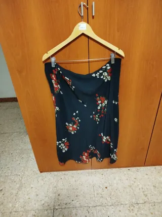 Falda larga estampada mujer