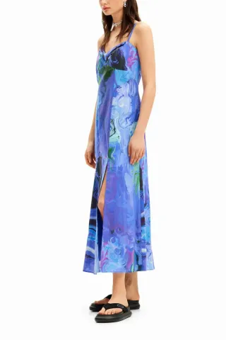 Vestido midi Desigual estampado mármol