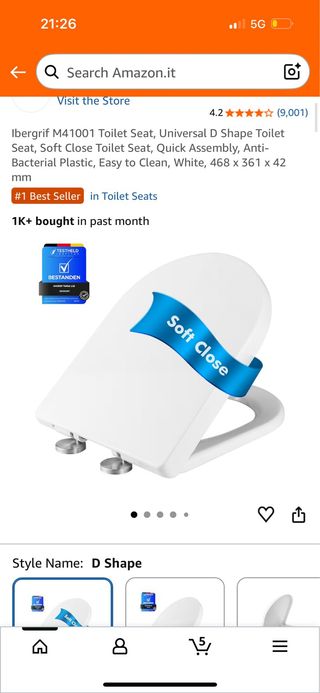 Copri wc Ibergrif D Shape Bianco