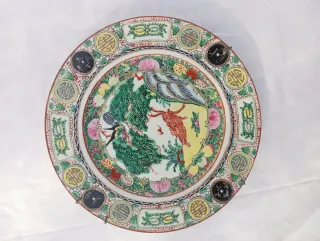 Piatti in porcellana cinese vintage di Hong Kong decorativi