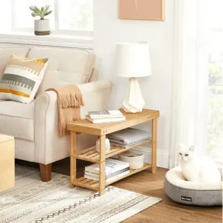 Banco Zapatero SONGMICS Bambú 2 Estantes