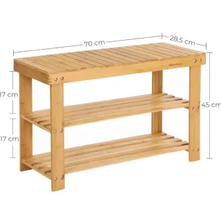 Banco Zapatero SONGMICS Bambú 2 Estantes