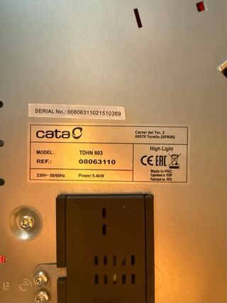 Placa vitrocerámica CATA TDHN 603