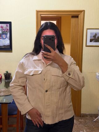 Chaqueta Mango Algodón Blanca