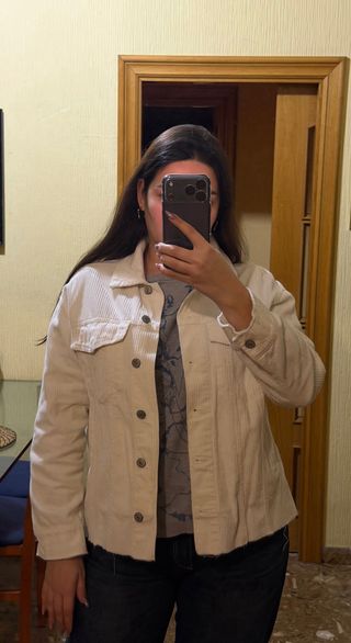 Chaqueta Mango Algodón Blanca