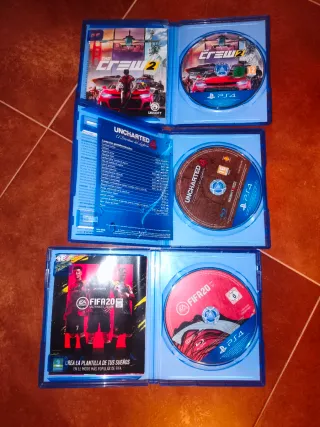 Lote 3 Juegos PS4: Uncharted 4, FIFA 20, The Crew