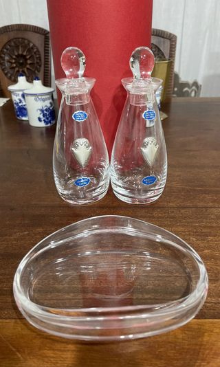 Set Olio e Aceto Cristallo 24% PbO e dettagli Ag