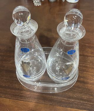 Set Olio e Aceto Cristallo 24% PbO e dettagli Ag