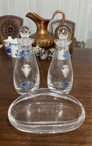 Set Olio e Aceto Cristallo 24% PbO e dettagli Ag