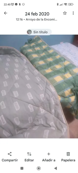 Edredón individual verde y amarillo