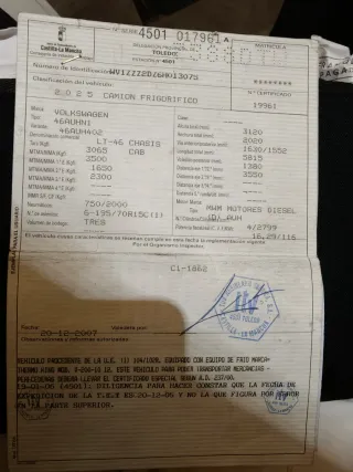 Camión Frigorífico 3500kg