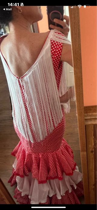 Vestido Flamenca Lunares Rojo Talla 40