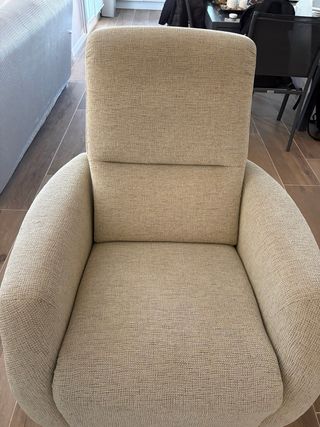 Poltrona relax in tessuto beige