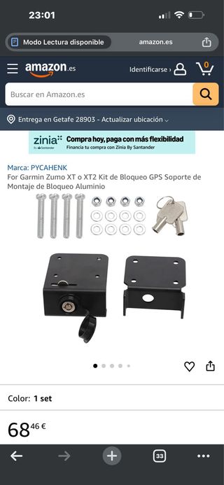 Cierre seguridad GPS Garmin Zumo XT/XT2