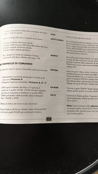 Libretto Istruzioni Sega Mega CD