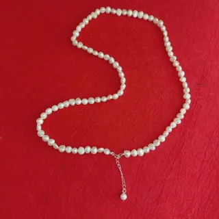 Collar Perlas naturales de Río, Plata925 y estuche