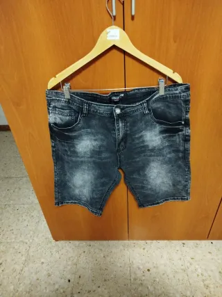 Pantalones cortos vaqueros hombre grises