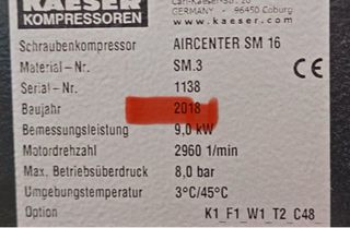 Compresor Kaeser AIRCENTER SM 16 (9kW, 3m3, 8bar)