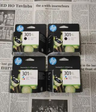4 Cartuchos HP 301XL Negro y Color