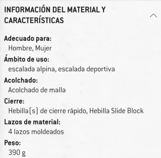 Arnés escalada Mammut + bolsa de tiza Ocun