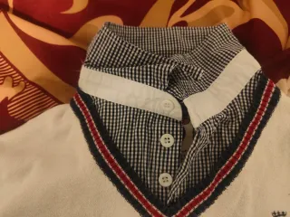 Jersey con cuello de camisa blanco