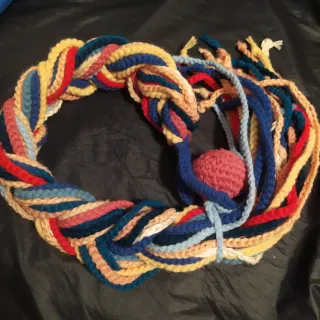 Hand made sciarpa intrecciata multicolore