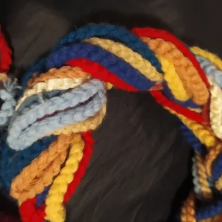 Hand made sciarpa intrecciata multicolore