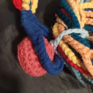 Hand made sciarpa intrecciata multicolore