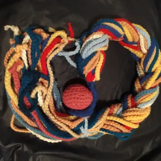 Hand made sciarpa intrecciata multicolore