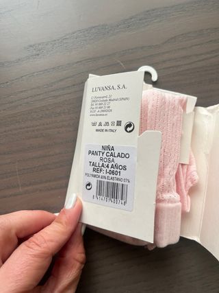 Medias caladas rosas para niña 4 años.