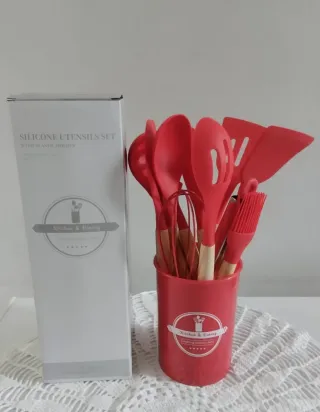 Set 11 mestoli cucina silicone e legno