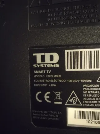 TV TD SYSTEM 32" SMART TV PERFECTO ESTADO