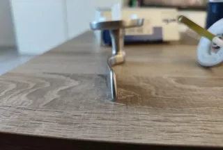 Manilla de puerta plateada