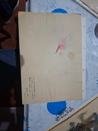 Acuarela abstracta firmada y fechada del año 62