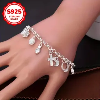Pulsera Plata 925 con Dijes Nueva