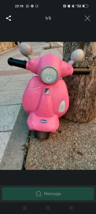 Vespa niña con ruedines, luces y sonido