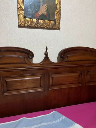 Cabezal Cama Madera Maciza y Mármol