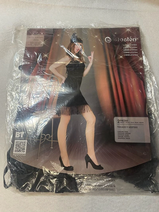 Disfraz Charleston Mujer Negro Talla M-L
