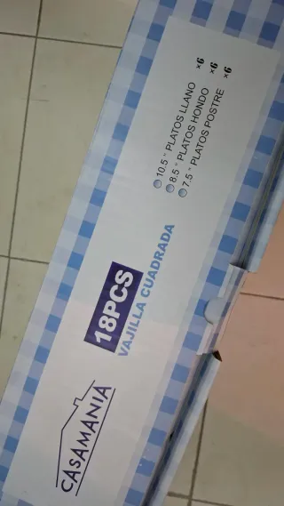 Vajilla Cuadrada 18 Piezas