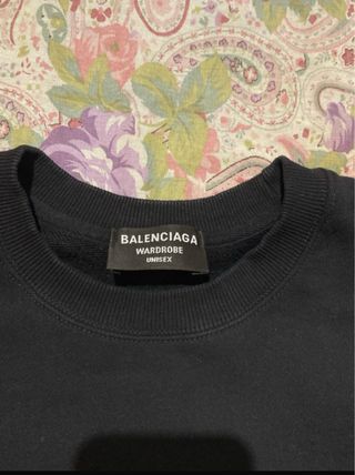 Felpa Balenciaga Nera Unisex - 100% Cotone