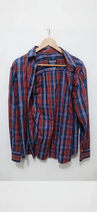 Camisa de cuadros Pull&Bear azul y roja