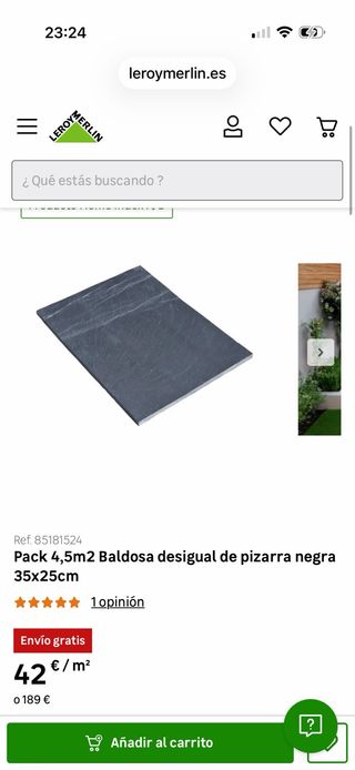 Baldosas pizarra negra Leroy Merlin