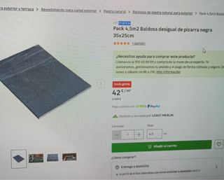 Baldosas pizarra negra Leroy Merlin