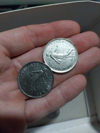 Monedas 5 Francos Francia 1972 y 1973