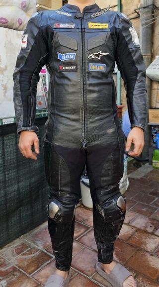 Mono de moto cuero 1 pieza Talla M/L