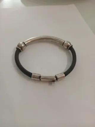 Pulsera Plata y Cuero mexicana