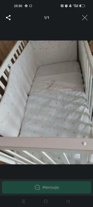 Cuna bebé 120x70 con colchón y chichonera